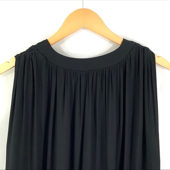 FREE PEOPLE Black Tank Top V-Neck Flowy Sleeveless Loose Fit Top Small H3 - Picture 4 of 7